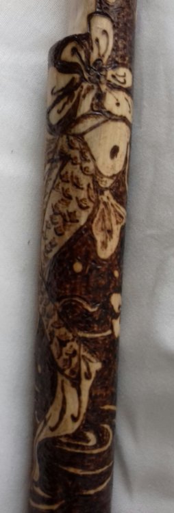 pyrographed , hazel walking stick. - Other Sales - Pigeon Watch Forums